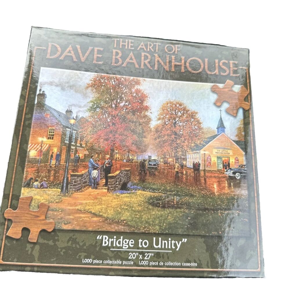 Bridge To Unity Puzzle 1000 Pieces Art By Dave Barnhouse Church NEW Rare Sealed